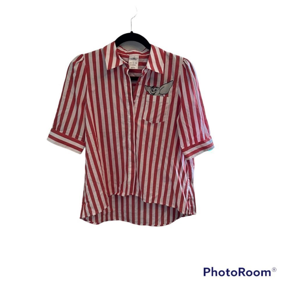 Disney Dumbo Striped Button Down Top Size Xs